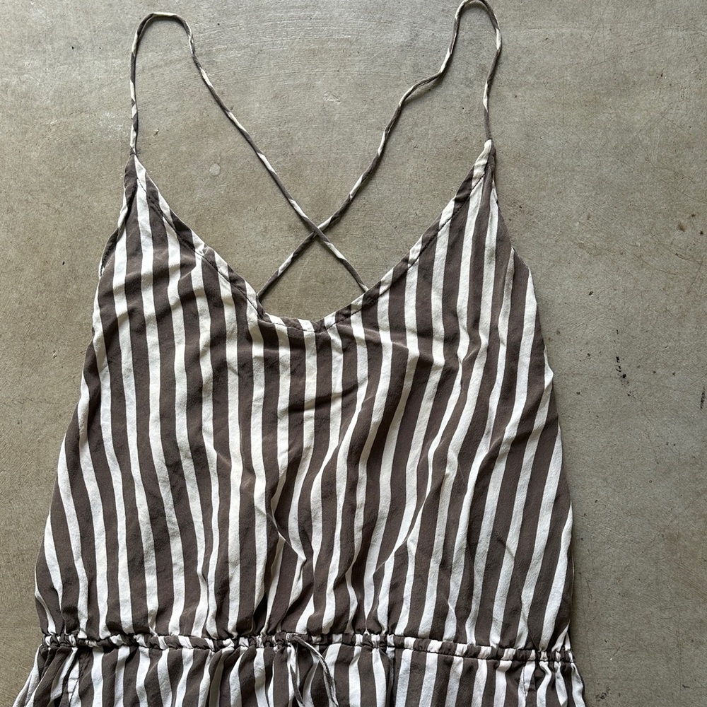 Acacia - Striped Jumpsuit in brown and cream striped - Picture 2 of 6